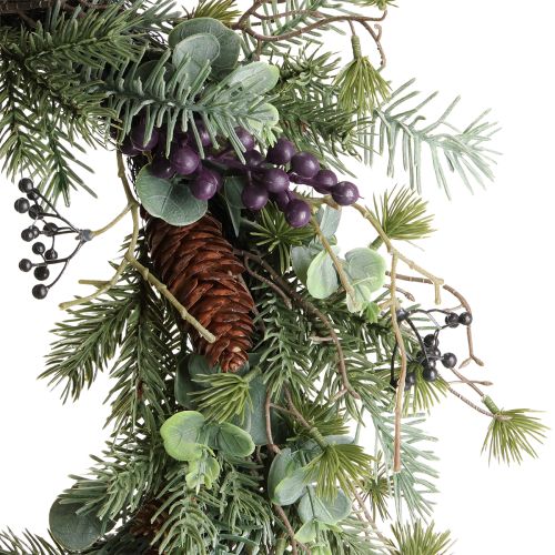 Artículo Corona de Adviento artificial decorativa con bayas moradas Ø45cm