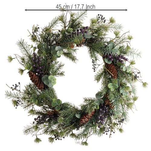 Artículo Corona de Adviento artificial decorativa con bayas moradas Ø45cm
