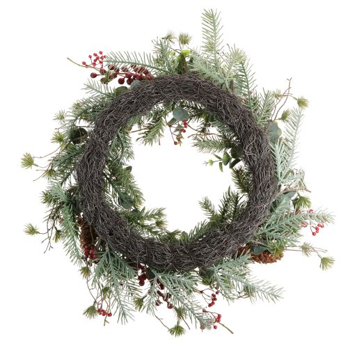 Artículo Corona de Adviento artificial con frutos rojos, decorativa, Ø45 cm