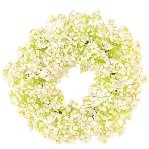 Floristik24 Corona de flores artificiales mini decoración de mesa blanco rosa Ø12cm 6 piezas