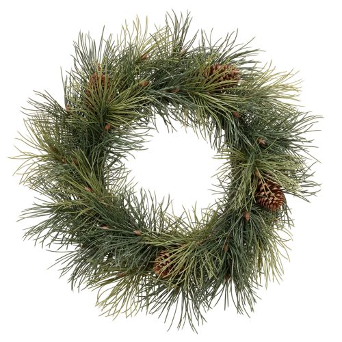 Corona de ramas de pino artificiales con piñas de 60 cm comprar | Floristik24.es