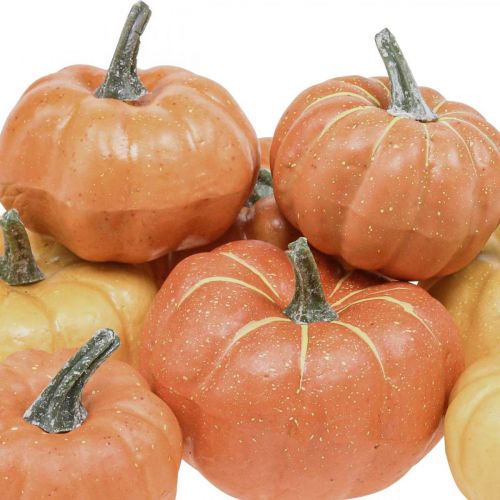 Floristik24 Naranja Calabaza Artificial Ø6-8cm 8pcs