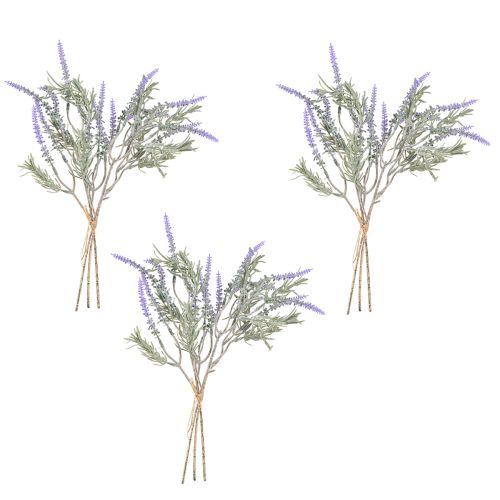 Artículo Plantas artificiales de lavanda artificial moradas, 38 cm, 3 manojos, 9 unidades