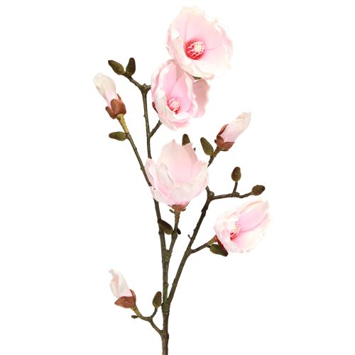 Artículo Rama de magnolia artificial con flores rosas, diámetro 8 cm, largo 100 cm