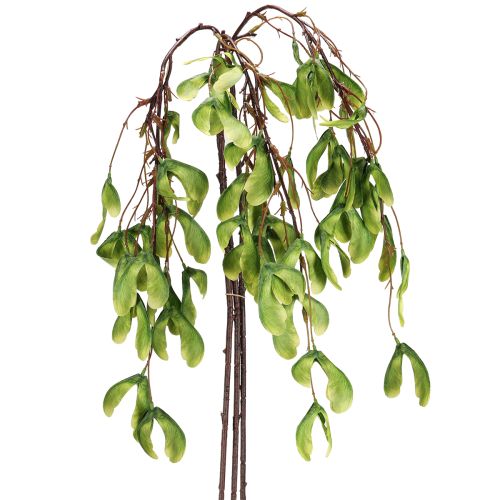Rama artificial de sicomoro, frutos de color amarillo verdoso, 100 cm, 3 unidades