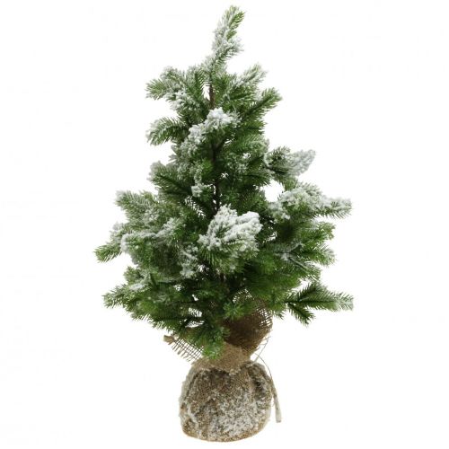 Floristik24 Mini árbol de Navidad artificial en saco Snowy Ø32cm H55cm