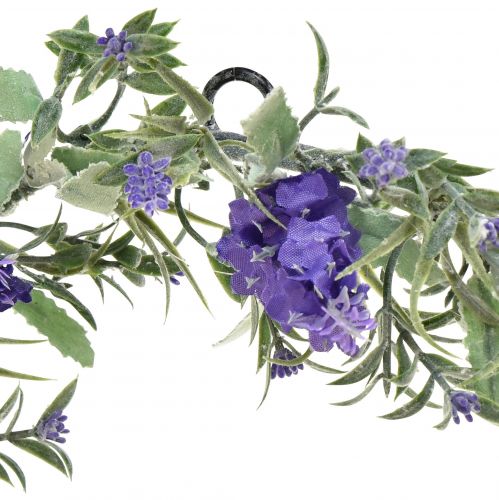 Artículo Corona de flores artificiales lavanda Corona de lavanda mediterránea Ø35cm 2ud