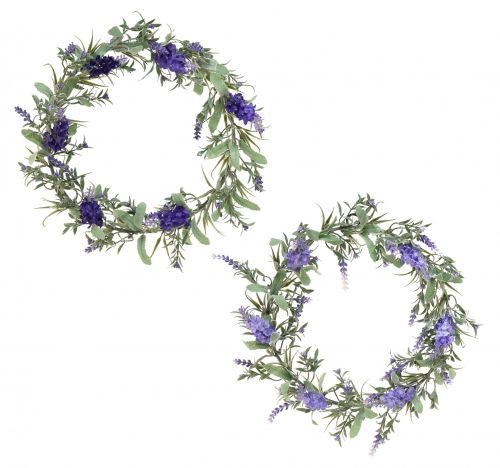 Artículo Corona de flores artificiales lavanda Corona de lavanda mediterránea Ø35cm 2ud