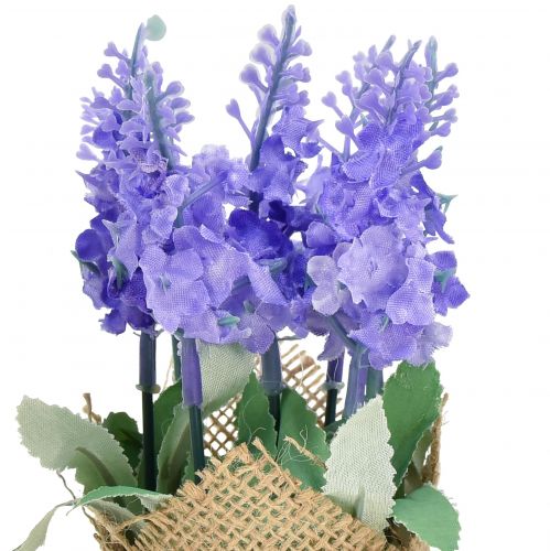 Artículo Lavanda artificial flor artificial lavanda en bolsa de yute blanco/morado/azul 17cm 5ud