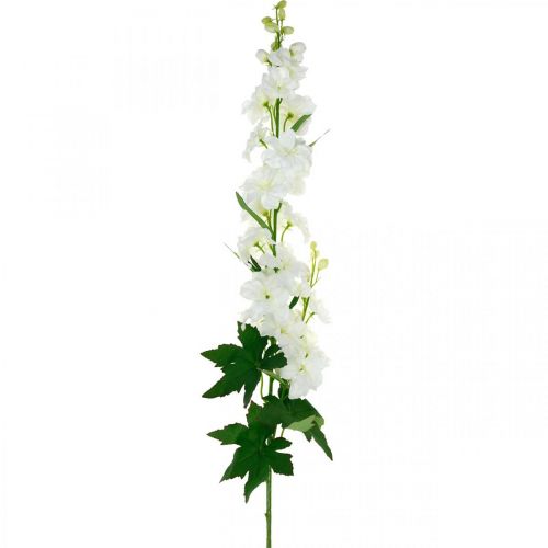 Floristik24 Flores artificiales de seda de flores artificiales de delphinium blanco delphinium 98cm