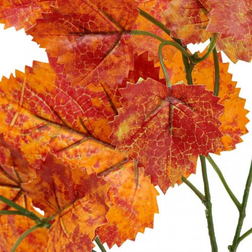 Artículo Hojas de vid artificiales Plantas artificiales rojas, naranjas y verdes, 63 cm, 3 unidades