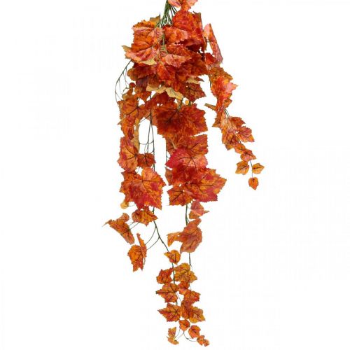 Hojas de vid artificiales ramas colgantes de color rojo naranja L95cm