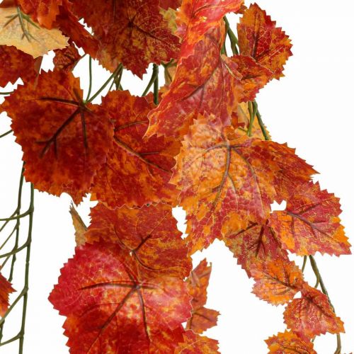 Artículo Hojas de vid artificiales ramas colgantes de color rojo naranja L95cm