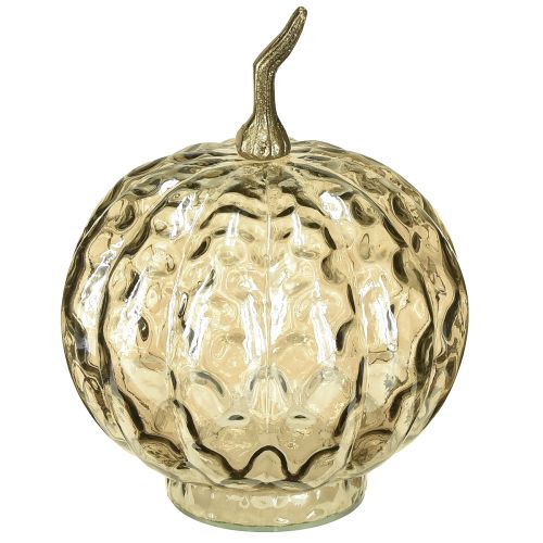 Floristik24 Decoración de calabaza de cristal, calabaza de cristal, decoración de mesa de otoño, Ø14cm H19cm