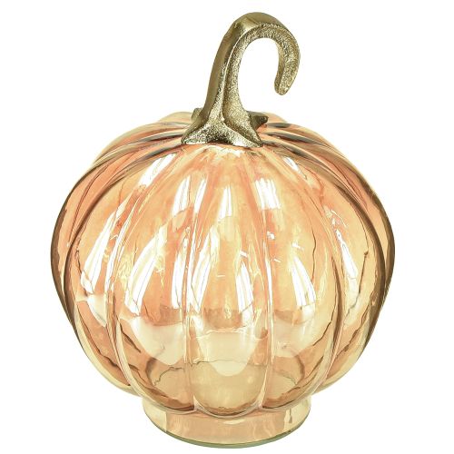 Artículo Decoración de calabaza de cristal, calabaza de cristal, decoración de mesa naranja Ø14cm H18cm