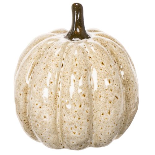 Decoración de calabaza de cerámica con LED y cara sonriente, 13 cm. | Floristik24.es