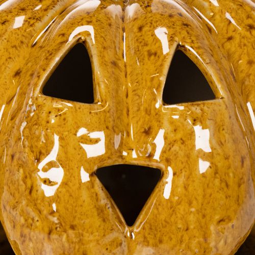 Calabaza de cerámica con cara, decoración LED, Halloween, 19 cm | Floristik24.es
