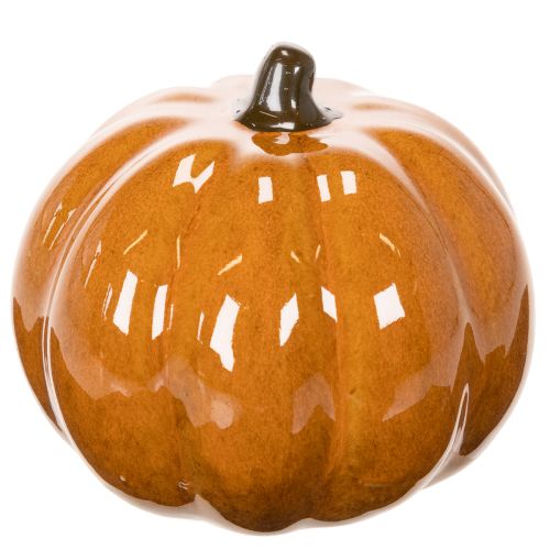 Calabaza de cerámica con luz LED, decoración pequeña de Halloween de 10 cm. | Floristik24.es