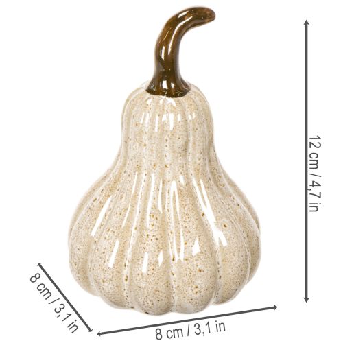 Calabaza decorativa de cerámica, decoración de mesa otoñal, 12 cm | Floristik24.es