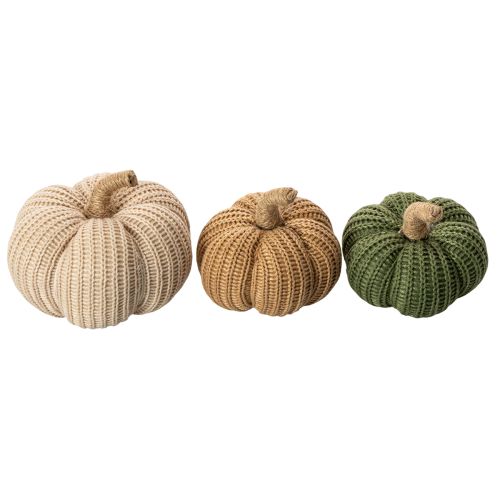 Calabazas decorativas de punto, decoración otoñal, 10 cm, 6 unidades | Floristik24.es