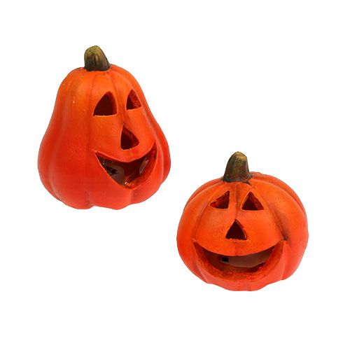 Floristik24 Mezcla de linterna de calabaza 6cm - 8cm con LED 6pcs