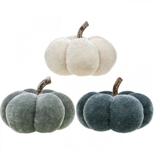 Floristik24 Decoración de mesa decoración de otoño calabaza gris suave beige Ø6,5cm 9pcs