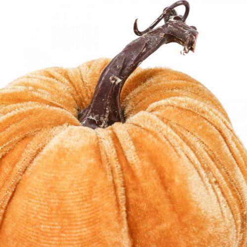 Floristik24 Decoración de calabaza otoño naranja marrón flocado Ø12cm 3ud
