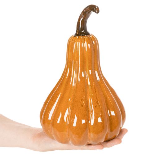 Calabaza de cerámica para decoración de mesa otoñal, 26 cm. | Floristik24.es