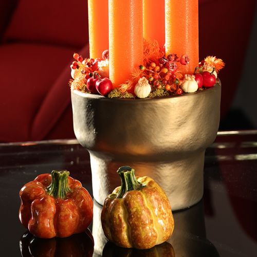 Artículo Calabazas decorativas para la decoración de mesa otoñal, 6 cm, 2 unidades