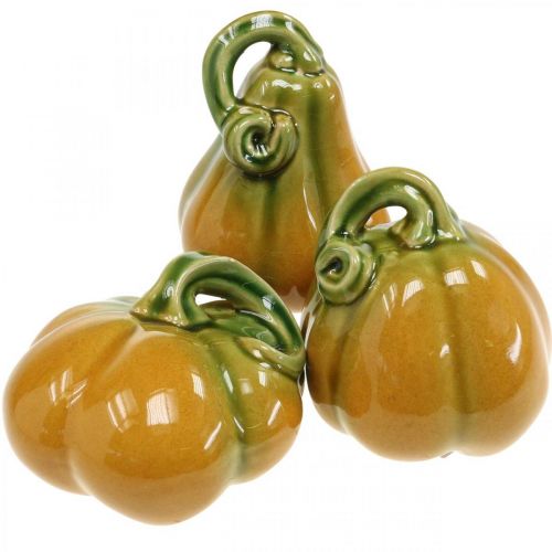 Floristik24 Calabaza decorativa cerámica naranja, verde surtido Al7.5 / 10 / 11cm 3ud