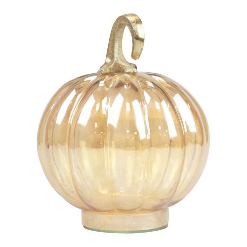 Artículo Decoración de calabaza de cristal decoración de mesa de calabaza de cristal naranja Ø14cm H18cm