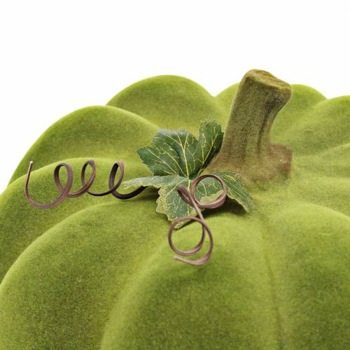 Artículo Calabaza decorativa flocada verde musgo 32cm