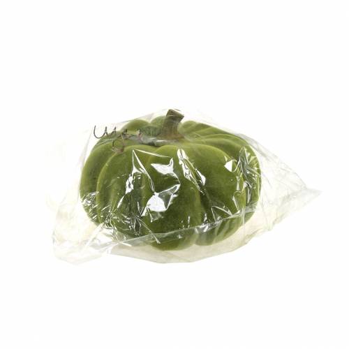 Artículo Calabaza decorativa flocada verde musgo 32cm