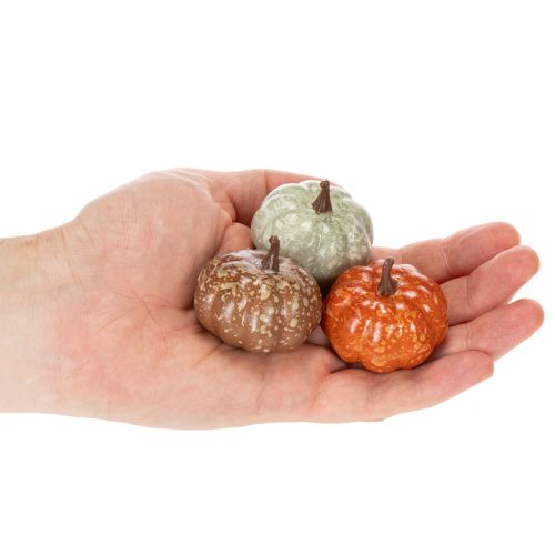 Juego de decoración de mini calabazas, decoraciones de otoño y Halloween, colores surtidos, 4 cm, 24 piezas | Floristik24.es