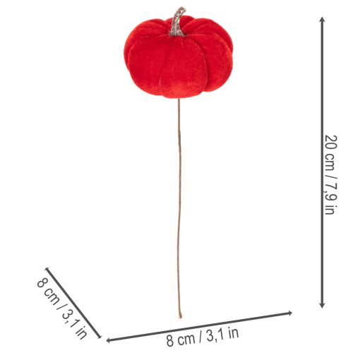 Calabaza decorativa en alambre, decoración otoñal, terciopelo, juego de tres colores, 8 cm, 9 piezas | Floristik24.es