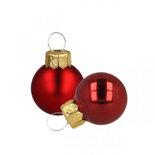Mini bolas navideñas cristal rojo mate/brillante Ø2cm 45p