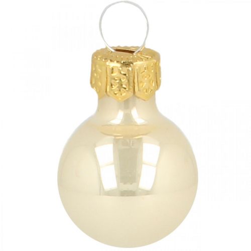 Floristik24 Mini bolas navideñas cristal crema mate/brillante Ø2cm 44 piezas