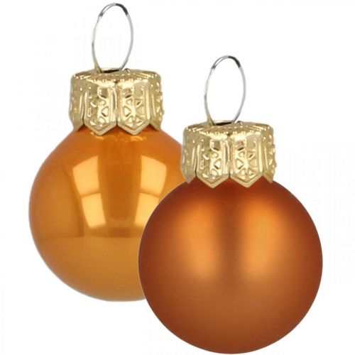 Artículo Mini bolas navideñas cristal naranja mate/brillante Ø2cm 44p