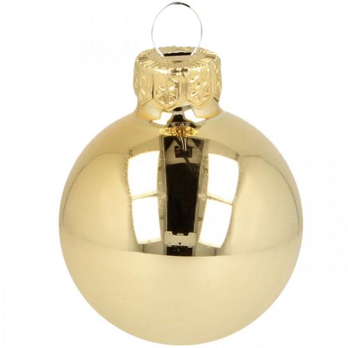 Floristik24 Bolas navideñas de cristal bola de cristal dorada mate/brillante Ø4cm 60 piezas