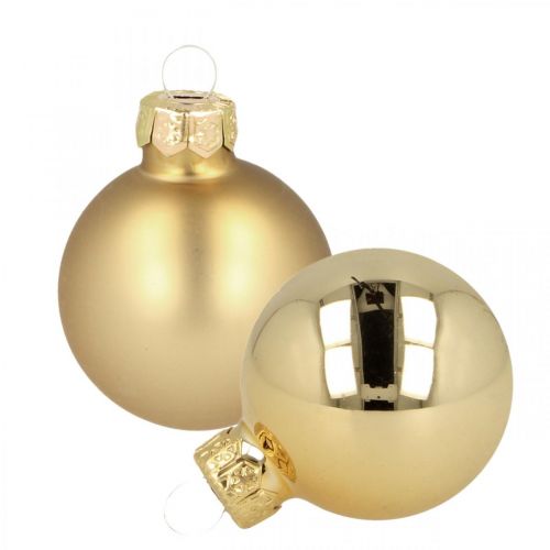 Floristik24 Bolas navideñas de cristal bola de cristal dorada mate/brillante Ø4cm 60 piezas