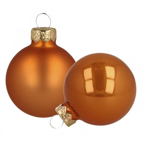 Artículo Bolas de navidad bolas de cristal naranja mate/brillante Ø4cm 60p