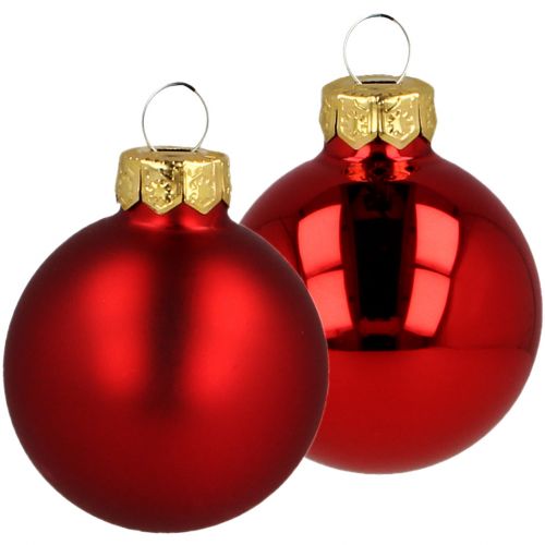 Artículo Bolas de navidad cristal bolas de cristal rojo mate/brillante Ø4cm 60 piezas