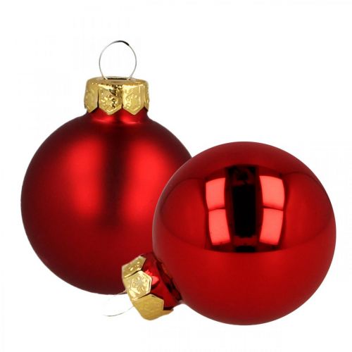 Floristik24 Bolas de navidad cristal bolas de cristal rojo mate/brillante Ø4cm 60 piezas