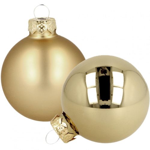 Floristik24 Bolas de Navidad cristal dorado mate brillante Ø5,5cm 26uds