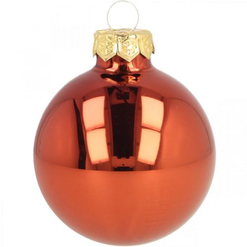 Floristik24 Bolas de navidad cristal rojo herrumbre mate brillante Ø5,5cm 26uds
