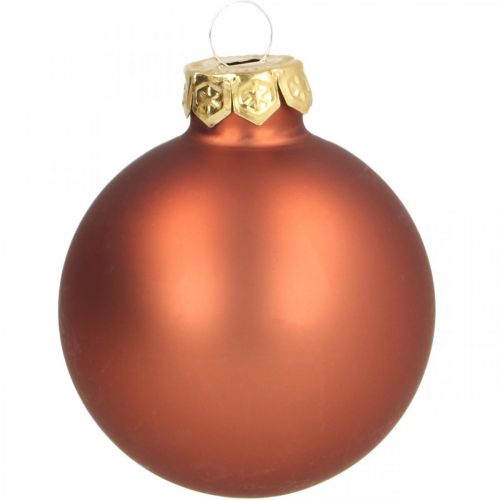 Floristik24 Bolas de navidad cristal rojo herrumbre mate brillante Ø5,5cm 26uds