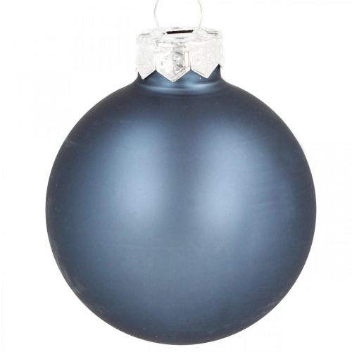 Artículo Bolas de navidad cristal azul mate brillante Ø5,5cm 26uds