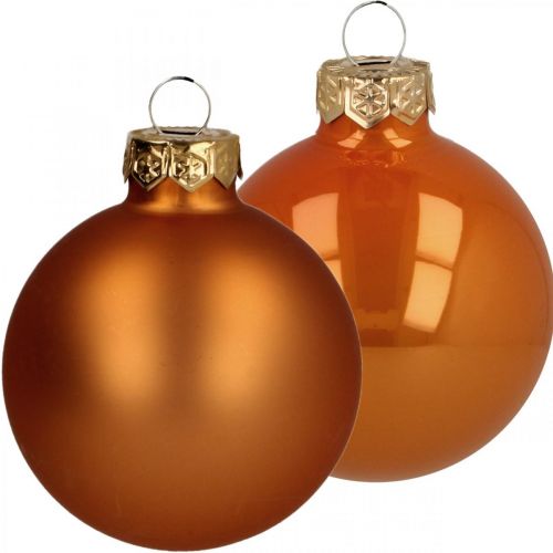 Floristik24 Bolas de Navidad cristal naranja mate brillante Ø5,5cm 26p