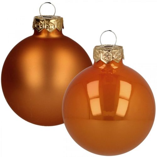 Floristik24 Bolas de Navidad cristal naranja mate brillante Ø5,5cm 26p