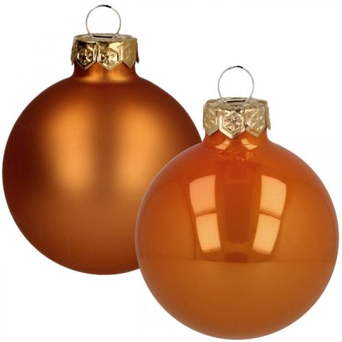 Bolas de Navidad cristal naranja mate brillante Ø5,5cm 26p